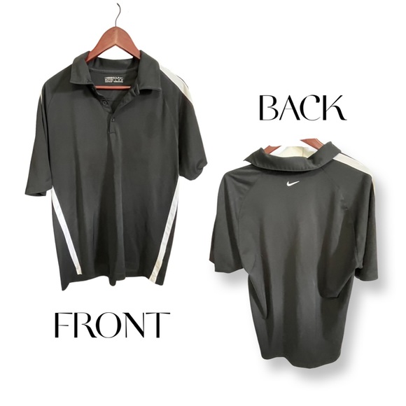Nike Sport Polo Shirt Dryfit Black & White - Picture 1 of 4